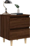 vidaXL - Nachtkastje - met - houten - poten - 40x35x50 - cm - bruin - eikenkleur