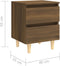 vidaXL - Nachtkastje - met - houten - poten - 40x35x50 - cm - bruin - eikenkleur