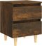 vidaXL - Nachtkastje - met - houten - poten - 40x35x50 - cm - gerookt - eikenkleurig