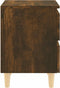 vidaXL - Nachtkastje - met - houten - poten - 40x35x50 - cm - gerookt - eikenkleurig