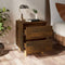 vidaXL - Nachtkastje - met - houten - poten - 40x35x50 - cm - gerookt - eikenkleurig