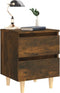 vidaXL - Nachtkastje - met - houten - poten - 40x35x50 - cm - gerookt - eikenkleurig