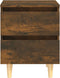 vidaXL - Nachtkastje - met - houten - poten - 40x35x50 - cm - gerookt - eikenkleurig