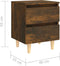 vidaXL - Nachtkastje - met - houten - poten - 40x35x50 - cm - gerookt - eikenkleurig