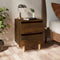 vidaXL - Nachtkastje - met - houten - poten - 40x35x50 - cm - gerookt - eikenkleurig