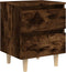 vidaXL - Nachtkastje - met - houten - poten - 40x35x50 - cm - gerookt - eikenkleurig