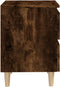 vidaXL - Nachtkastje - met - houten - poten - 40x35x50 - cm - gerookt - eikenkleurig