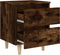 vidaXL - Nachtkastje - met - houten - poten - 40x35x50 - cm - gerookt - eikenkleurig