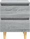 vidaXL - Nachtkastje - met - houten - poten - 40x35x50 - cm - grijs - sonoma - eiken