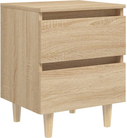 vidaXL - Nachtkastje - met - houten - poten - 40x35x50 - cm - sonoma - eikenkleurig