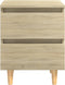 vidaXL - Nachtkastje - met - houten - poten - 40x35x50 - cm - sonoma - eikenkleurig