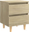 vidaXL - Nachtkastje - met - houten - poten - 40x35x50 - cm - sonoma - eikenkleurig