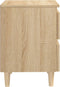 vidaXL - Nachtkastje - met - houten - poten - 40x35x50 - cm - sonoma - eikenkleurig