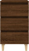 vidaXL - Nachtkastje - met - houten - poten - 40x35x69 - cm - bruin - eikenkleur