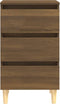 vidaXL - Nachtkastje - met - houten - poten - 40x35x69 - cm - bruin - eikenkleur