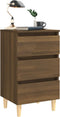 vidaXL - Nachtkastje - met - houten - poten - 40x35x69 - cm - bruin - eikenkleur