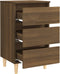 vidaXL - Nachtkastje - met - houten - poten - 40x35x69 - cm - bruin - eikenkleur