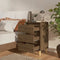 vidaXL - Nachtkastje - met - houten - poten - 40x35x69 - cm - bruin - eikenkleur