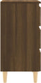 vidaXL - Nachtkastje - met - houten - poten - 40x35x69 - cm - bruin - eikenkleur