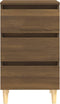 vidaXL - Nachtkastje - met - houten - poten - 40x35x69 - cm - bruin - eikenkleur