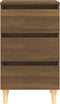 vidaXL - Nachtkastje - met - houten - poten - 40x35x69 - cm - bruin - eikenkleur