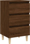 vidaXL - Nachtkastje - met - houten - poten - 40x35x69 - cm - bruin - eikenkleur