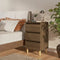 vidaXL - Nachtkastje - met - houten - poten - 40x35x69 - cm - bruin - eikenkleur