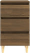 vidaXL - Nachtkastje - met - houten - poten - 40x35x69 - cm - bruin - eikenkleur