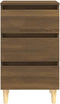 vidaXL - Nachtkastje - met - houten - poten - 40x35x69 - cm - bruin - eikenkleur