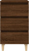 vidaXL - Nachtkastje - met - houten - poten - 40x35x69 - cm - bruin - eikenkleur