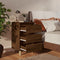 vidaXL - Nachtkastje - met - houten - poten - 40x35x69 - cm - bruin - eikenkleur