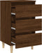 vidaXL - Nachtkastje - met - houten - poten - 40x35x69 - cm - bruin - eikenkleur