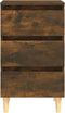 vidaXL - Nachtkastje - met - houten - poten - 40x35x69 - cm - gerookt - eikenkleurig