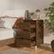 vidaXL - Nachtkastje - met - houten - poten - 40x35x69 - cm - gerookt - eikenkleurig