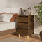 vidaXL - Nachtkastje - met - houten - poten - 40x35x69 - cm - gerookt - eikenkleurig