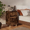 vidaXL - Nachtkastje - met - houten - poten - 40x35x69 - cm - gerookt - eikenkleurig