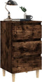 vidaXL - Nachtkastje - met - houten - poten - 40x35x69 - cm - gerookt - eikenkleurig