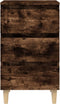 vidaXL - Nachtkastje - met - houten - poten - 40x35x69 - cm - gerookt - eikenkleurig