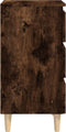 vidaXL - Nachtkastje - met - houten - poten - 40x35x69 - cm - gerookt - eikenkleurig