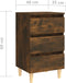 vidaXL - Nachtkastje - met - houten - poten - 40x35x69 - cm - gerookt - eikenkleurig