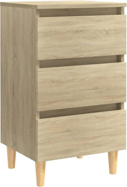 vidaXL - Nachtkastje - met - houten - poten - 40x35x69 - cm - sonoma - eikenkleurig