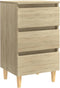vidaXL - Nachtkastje - met - houten - poten - 40x35x69 - cm - sonoma - eikenkleurig