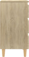 vidaXL - Nachtkastje - met - houten - poten - 40x35x69 - cm - sonoma - eikenkleurig