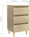 vidaXL - Nachtkastje - met - houten - poten - 40x35x69 - cm - sonoma - eikenkleurig