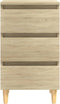 vidaXL - Nachtkastje - met - houten - poten - 40x35x69 - cm - sonoma - eikenkleurig