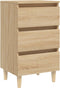 vidaXL - Nachtkastje - met - houten - poten - 40x35x69 - cm - sonoma - eikenkleurig