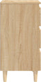 vidaXL - Nachtkastje - met - houten - poten - 40x35x69 - cm - sonoma - eikenkleurig