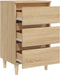 vidaXL - Nachtkastje - met - houten - poten - 40x35x69 - cm - sonoma - eikenkleurig