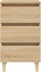 vidaXL - Nachtkastje - met - houten - poten - 40x35x69 - cm - sonoma - eikenkleurig