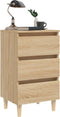 vidaXL - Nachtkastje - met - houten - poten - 40x35x69 - cm - sonoma - eikenkleurig